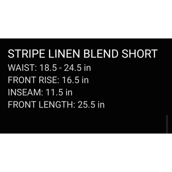 Ladies Striped Linen Blend Tan Women's Shorts, Elastic Drawstring Waist, XL - Picture 2 of 12